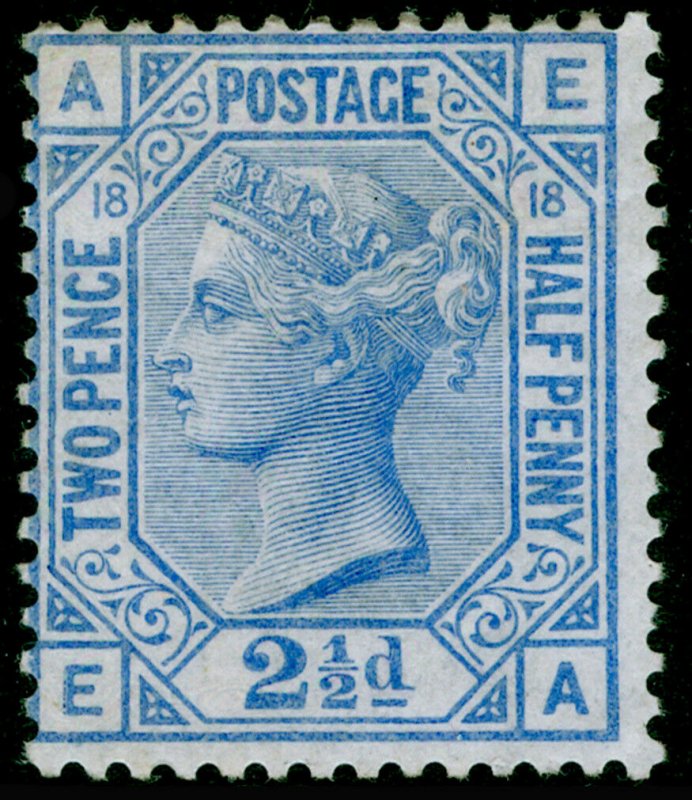 SG142, 2½d blue plate 18, M MINT. Cat £575. EA