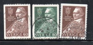 Sweden Sc 693-695 1966 Soderblom stamp set used