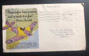 1943 Army Post Office Canada Patriotic cover To London Never Before Have So Many