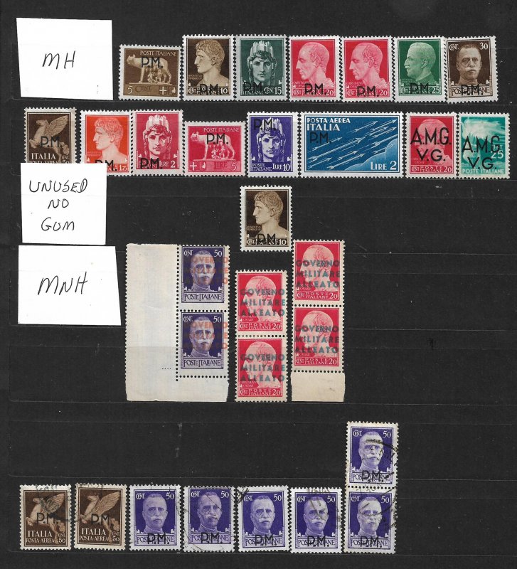 COLLECTION LOT OF # 831 ITALY 30 MILITARY/OCCUPIED STAMPS 1943+ CLEARANCE CV+$29