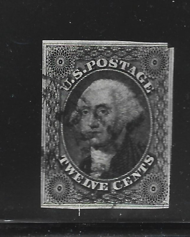 United States Scott #17 12-cent Washington Used miscut at top