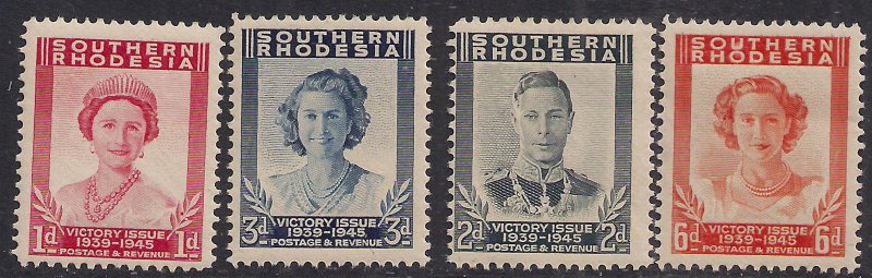 Southern Rhodesia 1947 KGV1 Set Victory UMM SG 64 - 67  ( K881 ) 