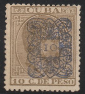 1883 Cuba Stamps Sc 113b  King Alfonso Spain Surcharged NEW