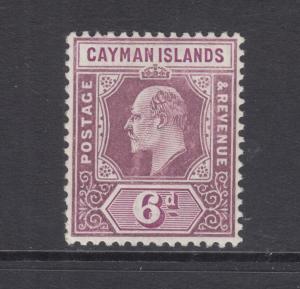 Cayman Islands Sc 26a MLH. 1907 6p purple & violet purple KEVII, Scarce Shade