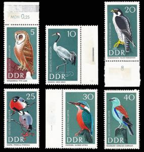 Germany DDR 1967 Sc 915-20 MNH, MLH Birds