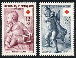 France SG1274/5 1955 Red Cross Fund set Fresh M/M
