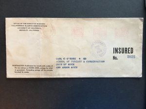 1935 Business Envelope with Early Metered postage - 3 Indicia, Insured, Parcel