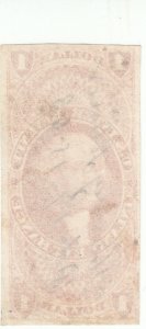  Scott # R69a - Revenue stamp - $1 Inland Exchange, red -  Used 