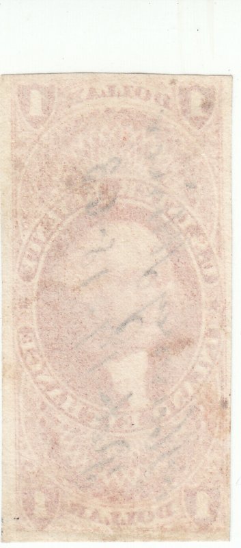  Scott # R69a - Revenue stamp - $1 Inland Exchange, red -  Used 