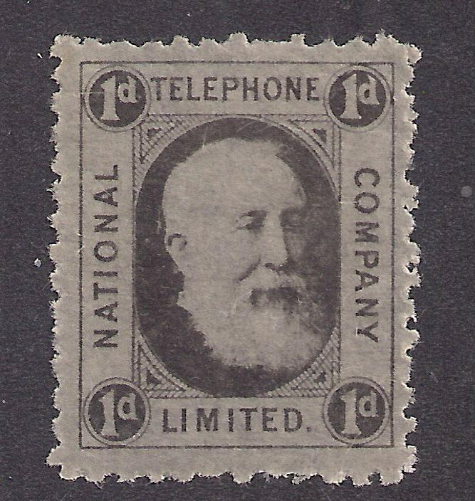 1d Telephone Stamp Gray paper Nice VF item Mint LH