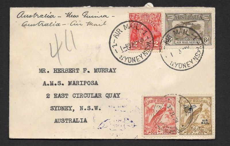 AUSTRALIA - NEW GUINEA  1934   1st  FLIGHT COVER