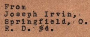 3c FAMOUS AMERICANS RATE FROM SPRINGFIELD OHIO TO CRYSTAL LAKE ILLINOIS 1940