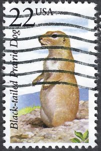 United States #2325 22¢ Black-tailed Prairie Dog (1987). Used.