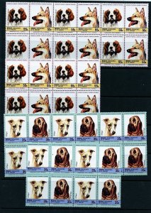 St Vincent Grenadines-Bequia #179-181 X (10) (ST569) Pairs of the 1985 Dogs, MNH 