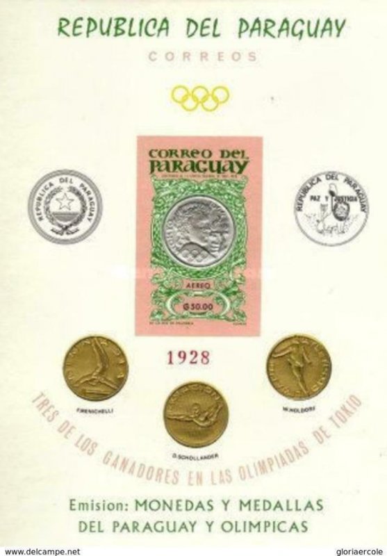 SW1468 - Paraguay  - 1965 Medals of the Olympic Games Tokyo 1964 Minisheet