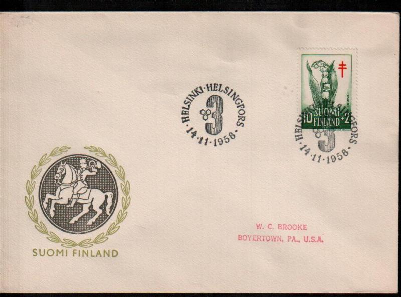 Finland B148 Lily of the Valley Anti-Tuberculosis Society Cover