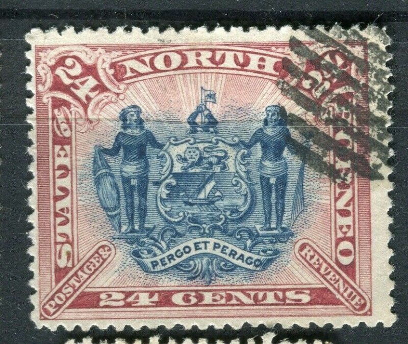 NORTH BORNEO; 1894 early pictorial issue fine used 24c. value 