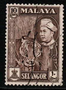 MALAYA SELANGOR SG121 1957 10c DEEP BROWN FINE USED