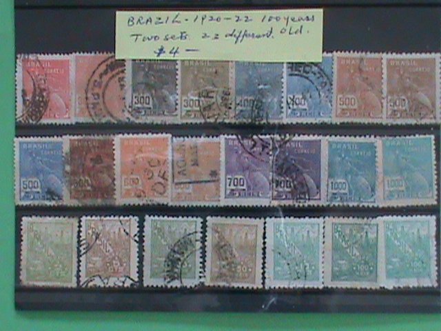 ​BRAZIL STAMPS:1920-22-100 YEARS OLD 22 DIFFERENT OLDIE BRAZIL USED STAMPS