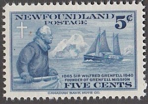 Newfoundland # 252, Sir Wilfred Grenfell, Mint NH