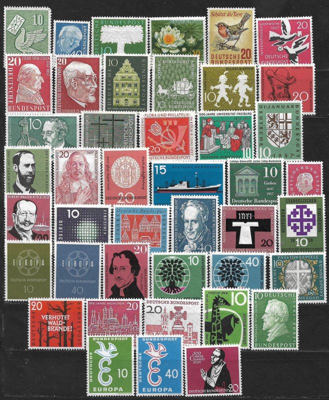 COLLECTION LOT OF 43 GERMANY MNH 1956+ STAMPS