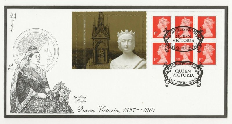 29/1/2001 £1.62 DEATH CENT.QUEEN VICTORIA 1837-1901 COMMEMORATIVE LABEL BOOK FDC