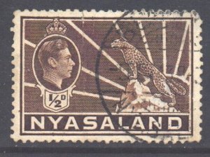Nyasaland Scott 55a - SG130a, 1938 George VI 1/2d Brown used