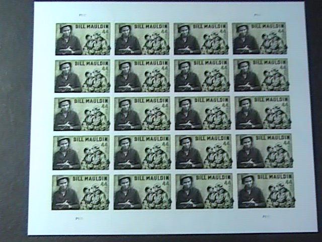 U.S.# 4445-MINT/NEVER HINGED--PANE OF 20-BILL MAULDIN-CARTOONIST -2010