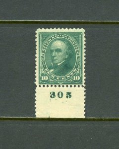 UNITED  STATES SCOTT#273  BOTTOM PLATE NUMBER SINGLE MINT LIGHT  HINGED