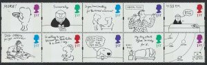 GB 1996 Greetings Cartoons 2 band unmounted mint se-tenant block of 10 cat £45