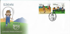 EL SALVADOR 2009 TRADITIONAL GAMES CHILDREN AMERICA UPAEP ISSUE 2009 FDC COVER