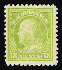 GENUINE SCOTT #513 F-VF MINT OG NH 1919 APPLE GREEN P-11 UNWATERMARKED  #7406