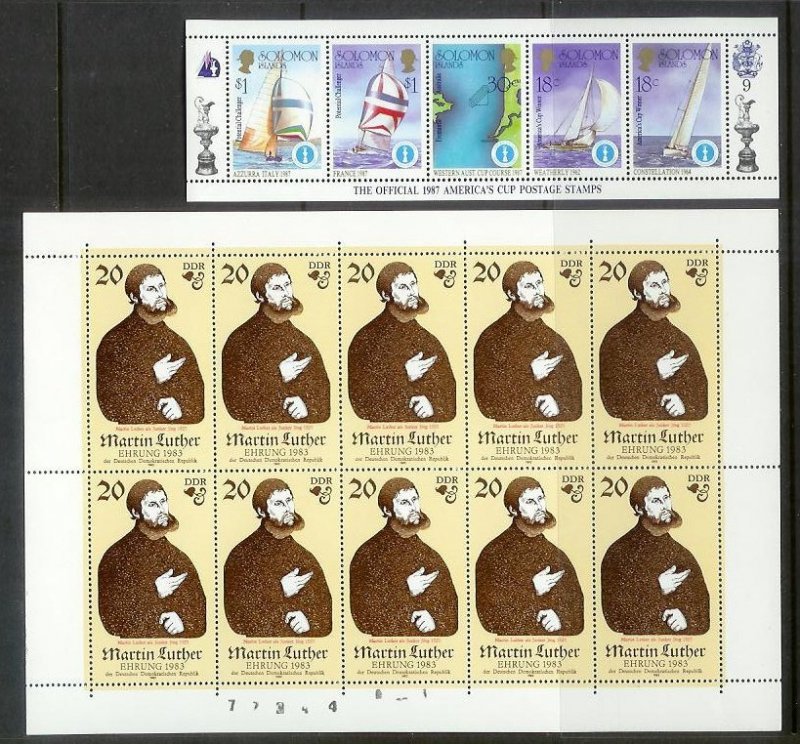 WORLDWIDE (190) Souvenir Sheets & Mini-Sheets ALL Mint Never Hinged