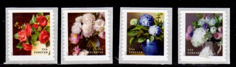 #5233 - 5236 Flowers from the Garden Coil  Singles set/4 - MNH