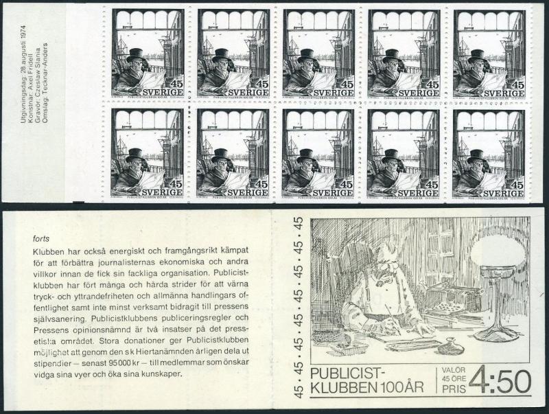 Sweden 1092 x2-1093,1092 booklet,MNH.Mi 862-863,862 D/D MH. Publicists Club.