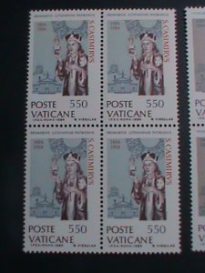 ​VATICAN 1984 SC#731-2 ST. CASIMIR OF LITHUANIA -MNH-BLOCK- SHIP TO WORLD WIDE