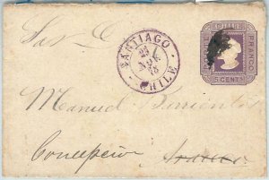 69206 - CHILE - POSTAL HISTORY - STATIONERY COVER Higgings & Gage # 2b PURPLE