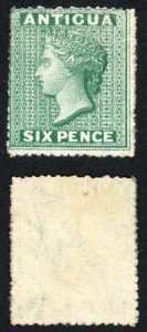 Antigua SG8 1863 6d Green Rough Perf 14 to 16 wmk Star M/Mint