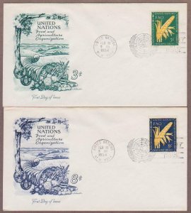 UN # 23 - 24 , Food & Agriculture Organization 2 Artmaster FDCs - I Combine S/H