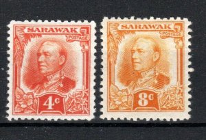 Sarawak 1932 4c Y 8c Sir Charles Vyner Brooke Sg 94 Y 97 Mlh / MH