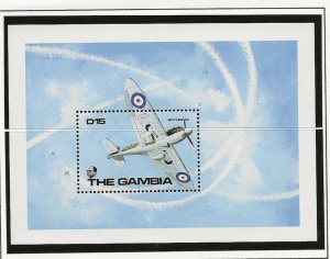 Thematic stamps Gambia 1990 Spitfire Aircraft miniature sheet sg.MS1011  MNH