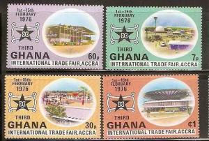 GHANA 1976 INTERNATIONAL TRADE FAIR, ARCHITECTURE,  MNH SET # 1195