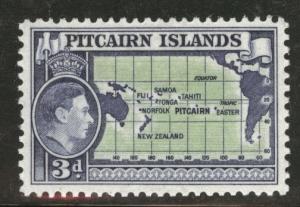 Pitcairn Islands Scott 5 MH* 1940 KGVI Map stamp 