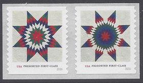 #5098-5099 25c Presort Star Quilts Coil Pair 2016 Mint NH