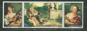 San Marino MNH Strip 735a Woman With A Mandolin By Tieploi