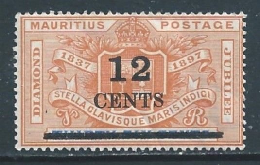 Mauritius #127 MH 36c Diamond Jubilee Issue Surcharged