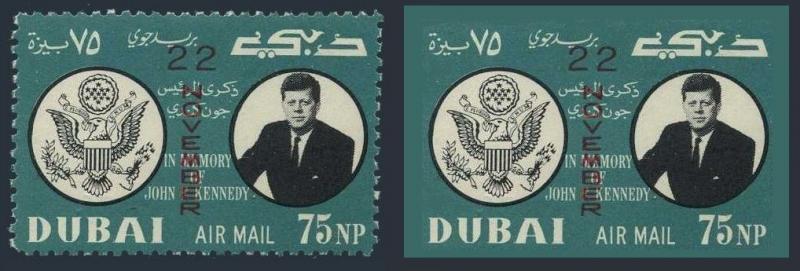 Dubai Michel 144A-144B,MNH. John F.Kennedy,22 NOVEMBER,1964.