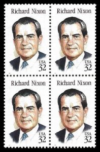 PCBstamps   US #2955 Block $1.28(4x32c)Richard Nixon, MNH, (3)