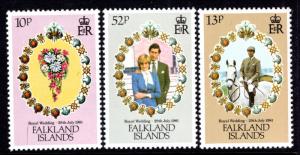 Falkland Islands 324-328 Royal Wedding MNH VF