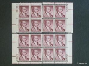 #1046 John Jay Matched Set of 4 Plate Blocks 26139 VF NH